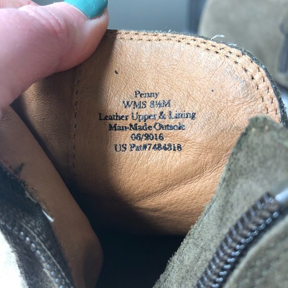 Gentle Souls 8.5 Kenneth Cole Penny olive green suede moto buckle ankle boots - Picture 3 of 7